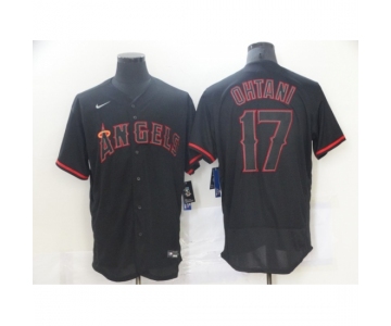 Men's Nike Los Angeles Angels of Anaheim #17 Shohei Ohtani Showtime Authentic Black Jersey