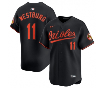 Men's Baltimore Orioles #11 Jordan Westburg Black 2025 Alternate Limited Cool Base Stitched Baseball Jersey