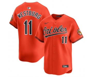 Men's Baltimore Orioles #11 Jordan Westburg Orange 2025 2nd Alternate Limited Cool Base Stitched Baseball Jersey