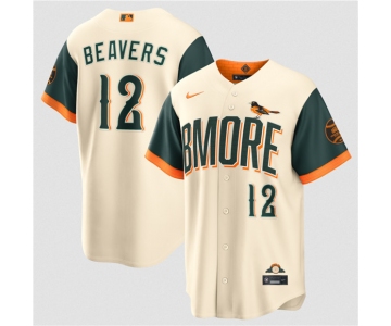 Men's Baltimore Orioles #12 Dylan Beavers Natural 2026 City Connect Stadium Stitched Baseball Jersey