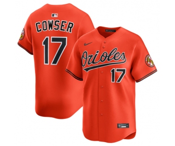 Men's Baltimore Orioles #17 Colton Cowser Orange 2025 2nd Alternate Limited Stitched Baseball Jersey