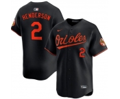 Men's Baltimore Orioles #2 Gunnar Henderson Black Alternate Limited Stitched Baseball Jersey
