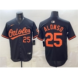 Men's Baltimore Orioles #25 Pete Alonso Black 2025 Limited Stitched Baseball Jersey Men's Baltimore Orioles #25 Pete Alonso Black 2025 Limited Stitched Baseball Jersey