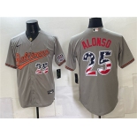 Men's Baltimore Orioles #25 Pete Alonso Gray USA 250 Fourth of July Home Stitched Baseball Jersey Men's Baltimore Orioles #25 Pete Alonso Gray USA 250 Fourth of July Home Stitched Baseball Jersey