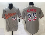 Men's Baltimore Orioles #25 Pete Alonso Gray USA 250 Fourth of July Home Stitched Baseball Jersey Men's Baltimore Orioles #25 Pete Alonso Gray USA 250 Fourth of July Home Stitched Baseball Jersey