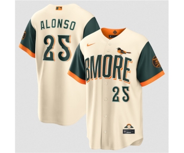 Men's Baltimore Orioles #25 Pete Alonso Natural 2026 City Connect Stadium Stitched Baseball Jersey1
