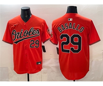 Men's Baltimore Orioles #29 Samuel Basallo Orange 2025 Limited Stitched Baseball Jersey