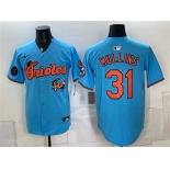 Men's Baltimore Orioles #31 Cedric Mullins Blue With Patch Vapor Premier Limited Stitched Baseball Jersey Men's Baltimore Orioles #31 Cedric Mullins Blue With Patch Vapor Premier Limited Stitched Baseball Jersey