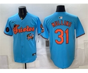 Men's Baltimore Orioles #31 Cedric Mullins Blue With Patch Vapor Premier Limited Stitched Baseball Jersey Men's Baltimore Orioles #31 Cedric Mullins Blue With Patch Vapor Premier Limited Stitched Baseball Jersey