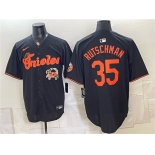 Men's Baltimore Orioles #35 Adley Rutschman Black With Patch Vapor Premier Limited Stitched Baseball Jersey Men's Baltimore Orioles #35 Adley Rutschman Black With Patch Vapor Premier Limited Stitched Baseball Jersey