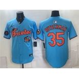 Men's Baltimore Orioles #35 Adley Rutschman Blue With Patch Vapor Premier Limited Stitched Baseball Jersey