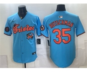 Men's Baltimore Orioles #35 Adley Rutschman Blue With Patch Vapor Premier Limited Stitched Baseball Jersey Men's Baltimore Orioles #35 Adley Rutschman Blue With Patch Vapor Premier Limited Stitched Baseball Jersey