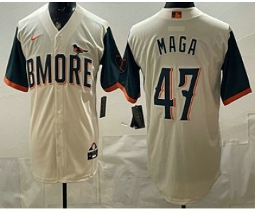Men's Baltimore Orioles #47 MAGA Cream 2026 City Connect Stadium Jersey
