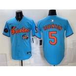 Men's Baltimore Orioles #5 Brooks Robinson Blue With Patch Vapor Premier Limited Stitched Baseball Jersey Men's Baltimore Orioles #5 Brooks Robinson Blue With Patch Vapor Premier Limited Stitched Baseball Jersey