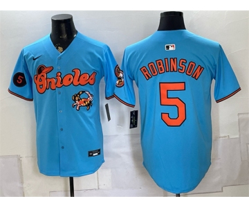 Men's Baltimore Orioles #5 Brooks Robinson Blue With Patch Vapor Premier Limited Stitched Baseball Jersey