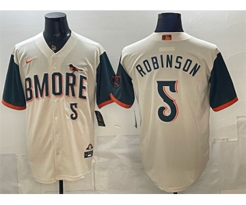 Men's Baltimore Orioles #5 Brooks Robinson Natural 2026 City Connect Stadium Stitched Baseball Jersey