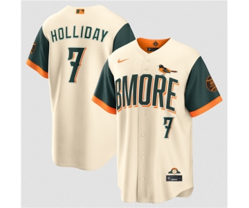 Men's Baltimore Orioles #7 Jackson Holliday Natural 2026 City Connect Stadium Stitched Baseball Jersey