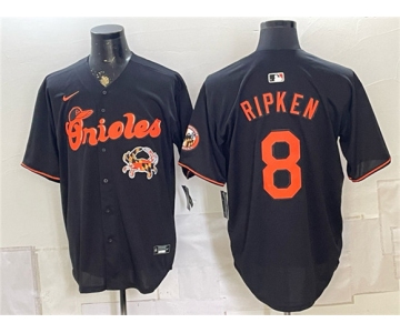 Men's Baltimore Orioles #8 Cal Ripken Jr. Black With Patch Vapor Premier Limited Stitched Baseball Jersey