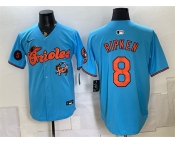 Men's Baltimore Orioles #8 Cal Ripken Jr. Blue With Patch Vapor Premier Limited Stitched Baseball Jersey Men's Baltimore Orioles #8 Cal Ripken Jr. Blue With Patch Vapor Premier Limited Stitched Baseball Jersey