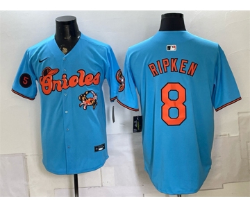 Men's Baltimore Orioles #8 Cal Ripken Jr. Blue With Patch Vapor Premier Limited Stitched Baseball Jersey