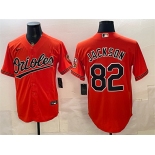 Men's Baltimore Orioles #82 Jeremiah Jackson Orange Cool Base Stitched Baseball Jersey