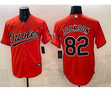 Men's Baltimore Orioles #82 Jeremiah Jackson Orange Cool Base Stitched Baseball Jersey