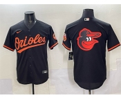Men's Baltimore Orioles Black Team Big Logo Cool Base Stitched Jersey Men's Baltimore Orioles Black Team Big Logo Cool Base Stitched Jersey