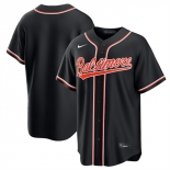 Men's Baltimore Orioles Blank Black Out Stitched Baseball Jersey