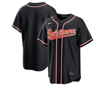 Men's Baltimore Orioles Blank Black Out Stitched Baseball Jersey