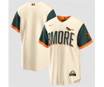 Men's Baltimore Orioles Blank Natural 2026 City Connect Stadium Stitched Baseball Jersey