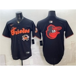Mens Baltimore Orioles Team Big Logo Black With Patch Vapor Premier Limited Stitched Baseball Jersey
