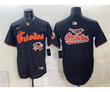 Mens Baltimore Orioles Team Big Logo Black With Patch Vapor Premier Limited Stitched Baseball Jersey