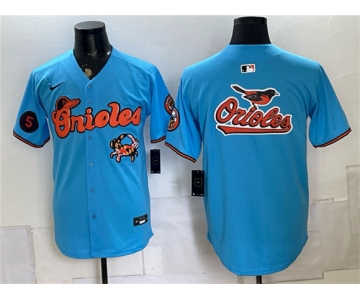 Mens Baltimore Orioles Team Big Logo Blue With Patch Vapor Premier Limited Stitched Baseball Jersey