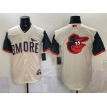 Mens Baltimore Orioles Team Big Logo Natural 2026 City Connect Stadium Stitched Baseball Jersey