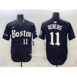 Men's Boston Red Sox #11 Rafael Devers Black Gothic Vapor Limited Stitched Baseball Jersey