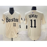 Men's Boston Red Sox #11 Rafael Devers Cream Gothic Vapor Limited Stitched Baseball Jersey
