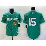 Men's Boston Red Sox #15 Dustin Pedroia Green 2025 City Connect Limited Stitched Baseball Jersey