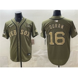 Men's Boston Red Sox #16 Jarren Duran Olive Armed Forces Day Cool Base Stitched Baseball Jersey Men's Boston Red Sox #16 Jarren Duran Olive Armed Forces Day Cool Base Stitched Baseball Jersey
