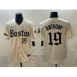 Men's Boston Red Sox #19 Roman Anthony Cream Gothic Vapor Limited Stitched Baseball Jersey