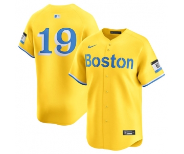 Men's Boston Red Sox #19 Roman Anthony Gold City Connect Stitched Baseball Jersey