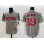 Men's Boston Red Sox #19 Roman Anthony Gray Cool Base Stitched Baseball Jersey Men's Boston Red Sox #19 Roman Anthony Gray Cool Base Stitched Baseball Jersey