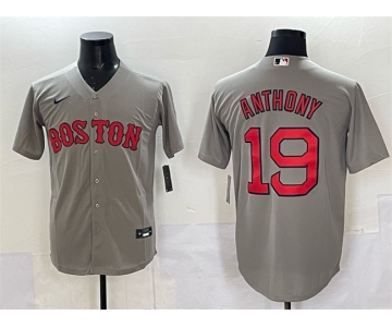 Men's Boston Red Sox #19 Roman Anthony Gray Cool Base Stitched Baseball Jersey