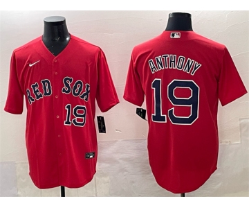 Men's Boston Red Sox #19 Roman Anthony Red Cool Base Stitched Baseball Jersey