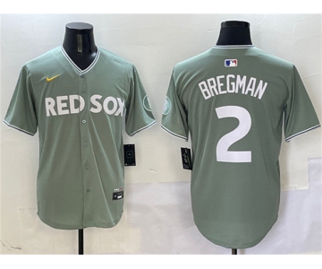 Men's Boston Red Sox #2 Alex Bregman Green 2025 City Connect Limited Stitched Baseball Jersey