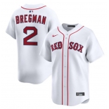 Men's Boston Red Sox #2 Alex Bregman White 2024 Home Limited Stitched Baseball Jersey