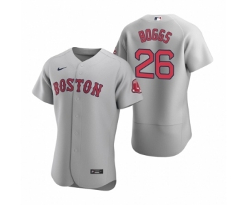 Men's Boston Red Sox #26 Wade Boggs Nike Gray Authentic Road Jersey