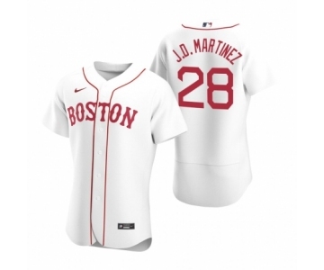 Men's Boston Red Sox #28 J.D. Martinez Nike White Authentic 2020 Alternate Jersey
