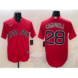 Men's Boston Red Sox #28 Kristian Campbell Red Cool Base Stitched Baseball Jersey