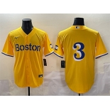 Men's Boston Red Sox #3 Ceddanne Rafaela Gold City Connect Stitched Baseball Jersey
