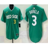 Men's Boston Red Sox #3 Ceddanne Rafaela Name Green 2025 City Connect Limited Jersey